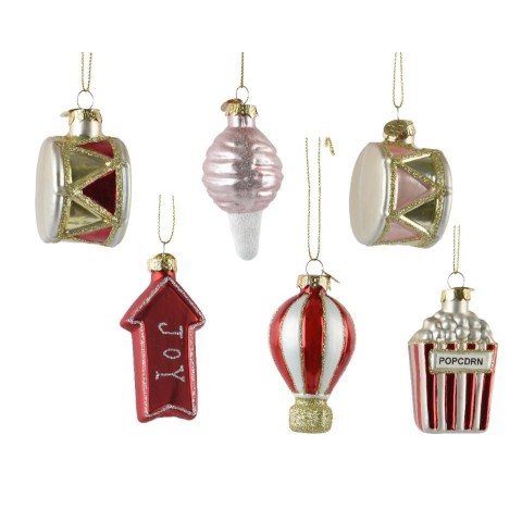 APPENDINI ALBERO VETRO H.7.5CM. 6 ASSORTITI